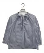 IENAイエナ）の古着「長袖ブラウス」｜ブルーホワイト