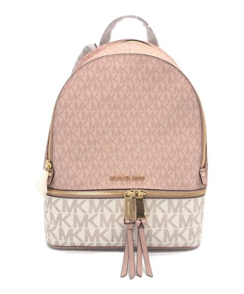 MICHAEL KORS（マイケル・コース）MICHAEL KORS (マイケル・コース) バックパック ピンク×ホワイトの古着・服飾アイテム