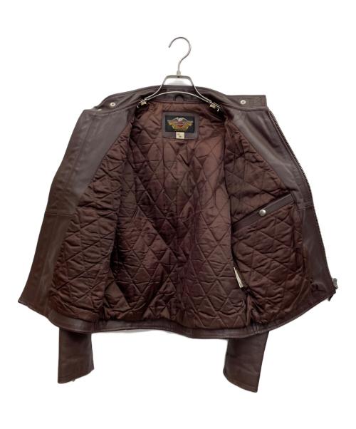 HARLEY-DAVIDSON（ハーレーダビッドソン）HARLEY-DAVIDSON (ハーレーダビッドソン) シングルライダースジャケット ブラウン サイズ:Mの古着・服飾アイテム