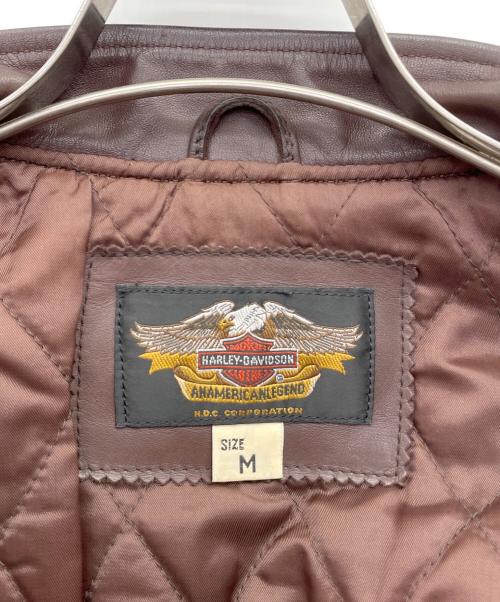 HARLEY-DAVIDSON（ハーレーダビッドソン）HARLEY-DAVIDSON (ハーレーダビッドソン) シングルライダースジャケット ブラウン サイズ:Mの古着・服飾アイテム