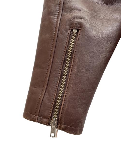 HARLEY-DAVIDSON（ハーレーダビッドソン）HARLEY-DAVIDSON (ハーレーダビッドソン) シングルライダースジャケット ブラウン サイズ:Mの古着・服飾アイテム