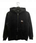 stussyステューシー）の古着「ジップパーカー」｜ブラック