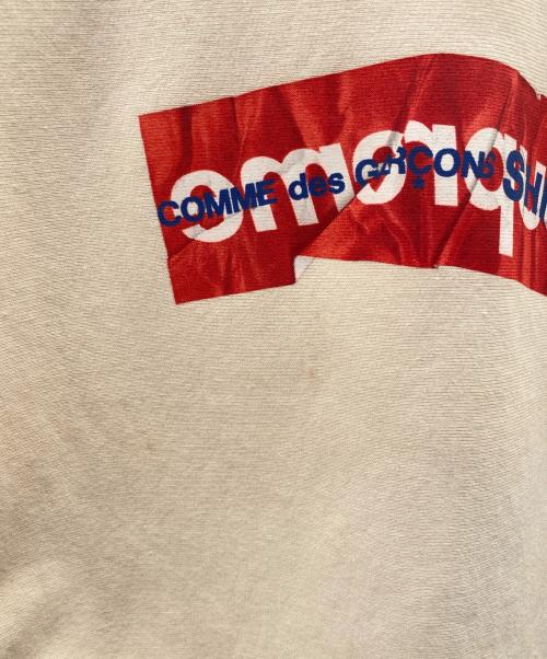 SUPREME（シュプリーム）SUPREME (シュプリーム) COMME des GARCONS SHIRT (コムデギャルソンシャツ) プルオーバーパーカー ベージュ サイズ:Mの古着・服飾アイテム
