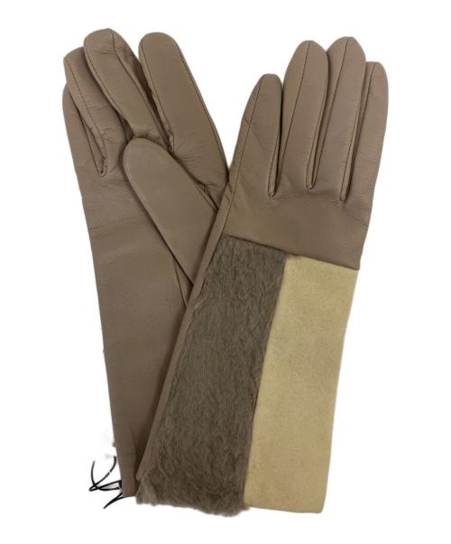 Franc franc（フランフラン）Franc franc (フランフラン) レザーグローブ ブラウン×ベージュの古着・服飾アイテム