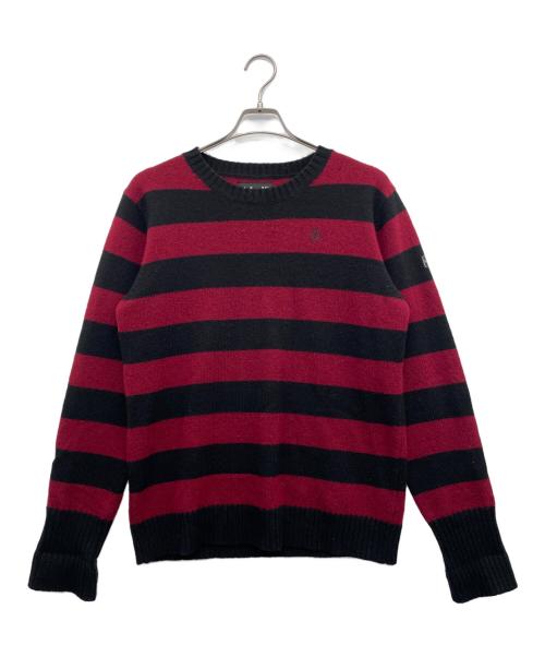 Schott（ショット）Schott (ショット) 厚手ニット レッド×ブラック サイズ:Lの古着・服飾アイテム