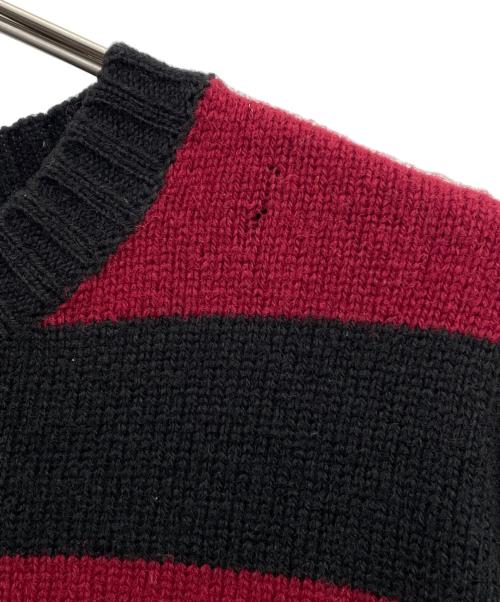 Schott（ショット）Schott (ショット) 厚手ニット レッド×ブラック サイズ:Lの古着・服飾アイテム
