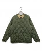 TAIONタイオン）の古着「ミリタリー クルーネック ダウンジャケット」｜グリーン