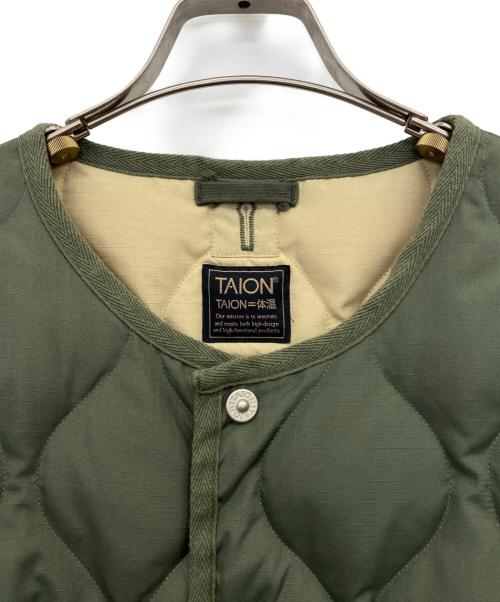 TAION（タイオン）TAION (タイオン) ミリタリー クルーネック ダウンジャケット グリーン サイズ:XLの古着・服飾アイテム