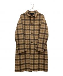 HEVO（イーヴォ）の古着「ウールポリエステルステンカラーコート」｜ブラウン