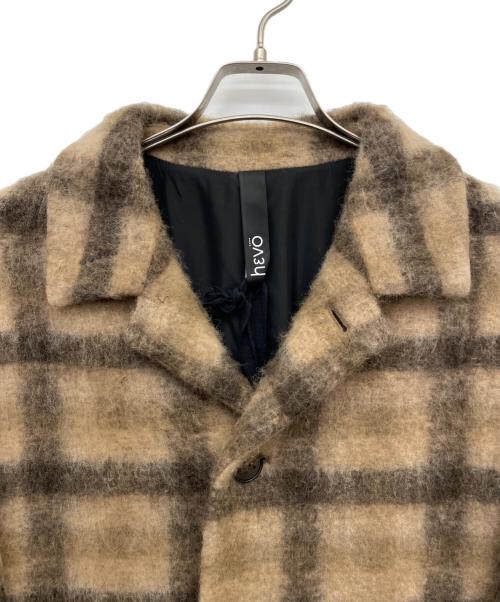 HEVO（イーヴォ）Hevo (イーヴォ) ウールポリエステルステンカラーコート ブラウン サイズ:50 未使用品の古着・服飾アイテム