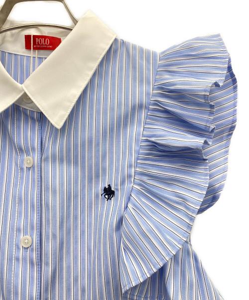 POLO BCS（ポロ・ビーシーエス）POLO BCS (ポロ・ビーシーエス) Rirandture (リランドチュール) ノースリーブワンピース ブルー×ホワイト サイズ:1の古着・服飾アイテム