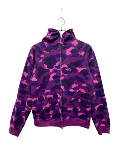 A BATHING APE（ア ベイシング エイプ）A BATHING APE (ア ベイシング エイプ) ジップパーカー パープル サイズ:Mの古着・服飾アイテム