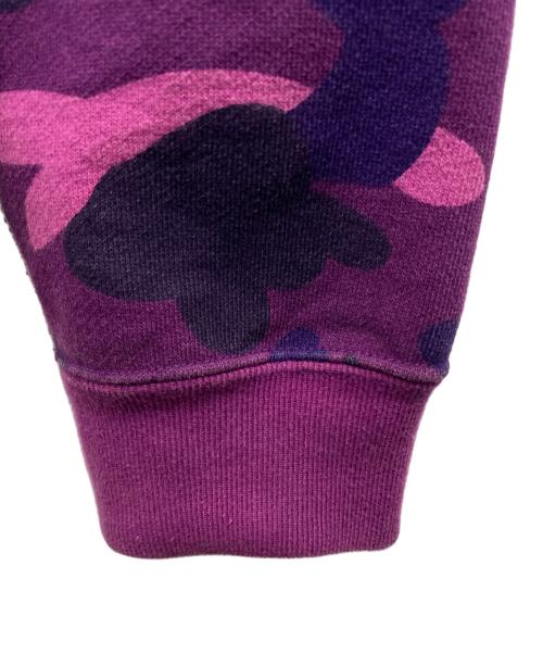 A BATHING APE（ア ベイシング エイプ）A BATHING APE (ア ベイシング エイプ) ジップパーカー パープル サイズ:Mの古着・服飾アイテム