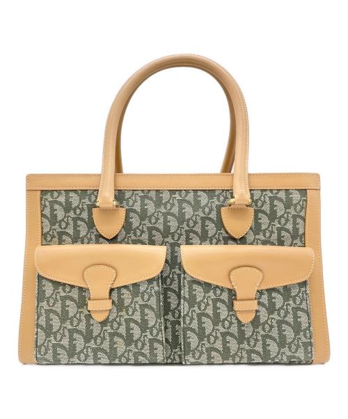 Christian Dior（クリスチャン ディオール）Christian Dior (クリスチャン ディオール) ハンドバッグ グリーン×ベージュの古着・服飾アイテム