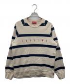 SUPREMEシュプリーム）の古着「クルーネックスウェット」｜ベージュ×ネイビー