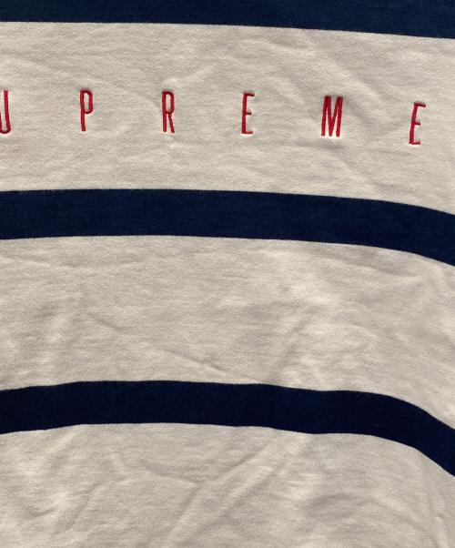 SUPREME（シュプリーム）SUPREME (シュプリーム) クルーネックスウェット ベージュ×ネイビー サイズ:Largeの古着・服飾アイテム