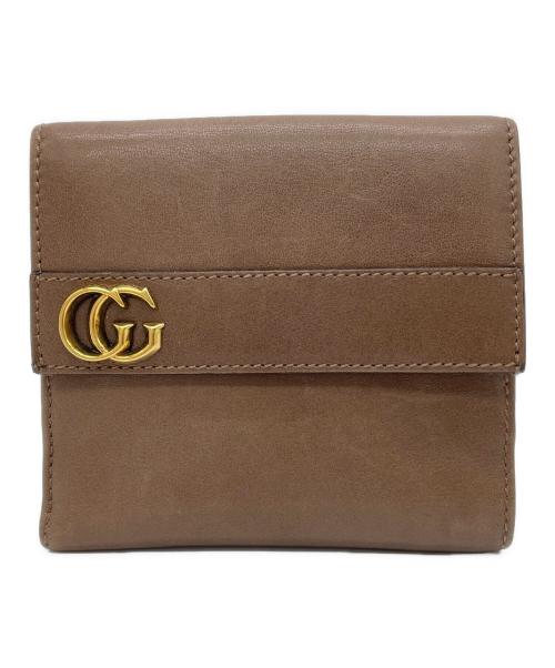 GUCCI（グッチ）GUCCI (グッチ) 3つ折り財布 ブラウンの古着・服飾アイテム
