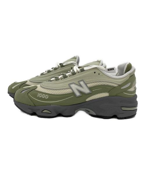 NEW BALANCE（ニューバランス）NEW BALANCE (ニューバランス) ローカットスニーカー オリーブ×ホワイト サイズ:26.5の古着・服飾アイテム