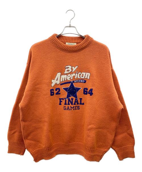By American（バイアメリカン）By American (バイアメリカン) 厚手ニット オレンジ サイズ:XLの古着・服飾アイテム