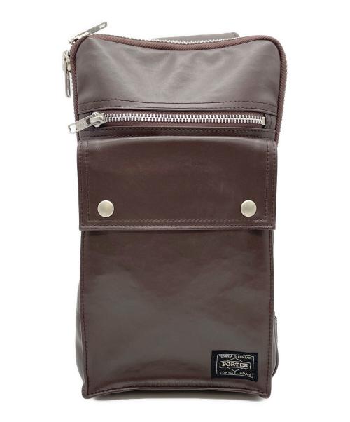 PORTER（ポーター）PORTER (ポーター) スリングショルダーバッグ ブラウンの古着・服飾アイテム