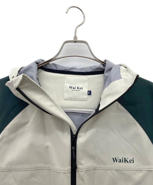 wai kei（ワイ ケイ）wai kei (ワイ ケイ) ウインドブレーカー ベージュ×グリーン サイズ:2の古着・服飾アイテム