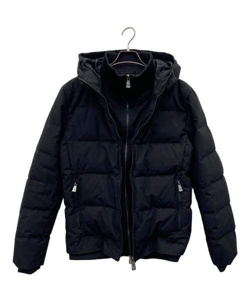 AKM（エーケーエム）AKM (エーケーエム) スタンドネックレイヤードダウンジャケット ブラック サイズ:Lの古着・服飾アイテム