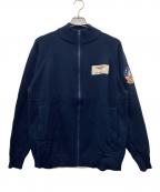 AVIREXアヴィレックス）の古着「コットン スタンド ジップアップ セーター」｜ネイビー