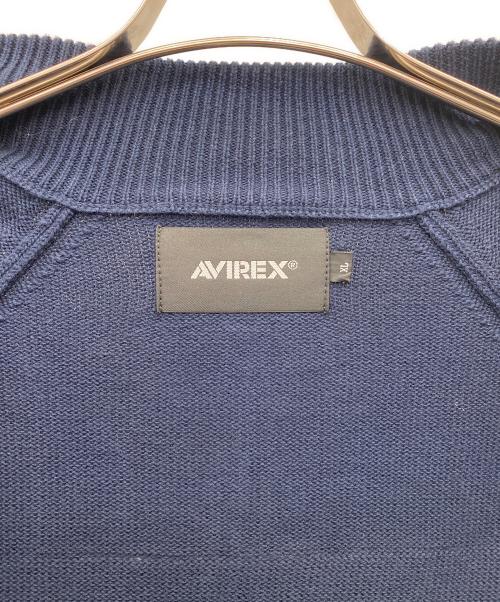 AVIREX（アヴィレックス）AVIREX (アヴィレックス) コットン スタンド ジップアップ セーター ネイビー サイズ:Ｌの古着・服飾アイテム