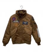 AVIREXアヴィレックス）の古着「中綿ブルゾン」｜ブラウン