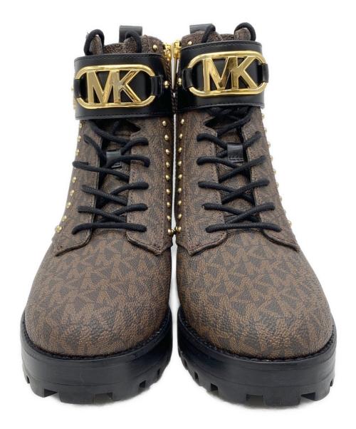 MICHAEL KORS（マイケル・コース）MICHAEL KORS (マイケル・コース) KINCAID LACE UP BOOTIE ブラウン×ブラック サイズ:23㎝の古着・服飾アイテム