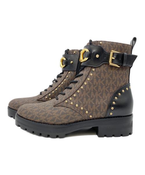 MICHAEL KORS（マイケル・コース）MICHAEL KORS (マイケル・コース) KINCAID LACE UP BOOTIE ブラウン×ブラック サイズ:23㎝の古着・服飾アイテム