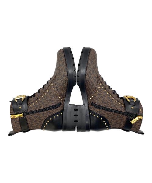 MICHAEL KORS（マイケル・コース）MICHAEL KORS (マイケル・コース) KINCAID LACE UP BOOTIE ブラウン×ブラック サイズ:23㎝の古着・服飾アイテム