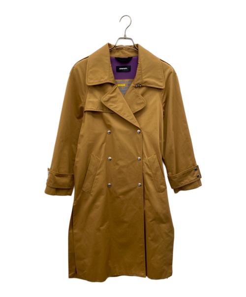 DIESEL（ディーゼル）DIESEL (ディーゼル) トレンチコート ブラウン×パープル サイズ:XXSの古着・服飾アイテム