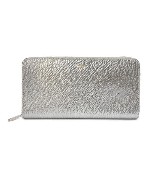 CELINE（セリーヌ）CELINE (セリーヌ) ラウンドジップウォレット シルバーの古着・服飾アイテム