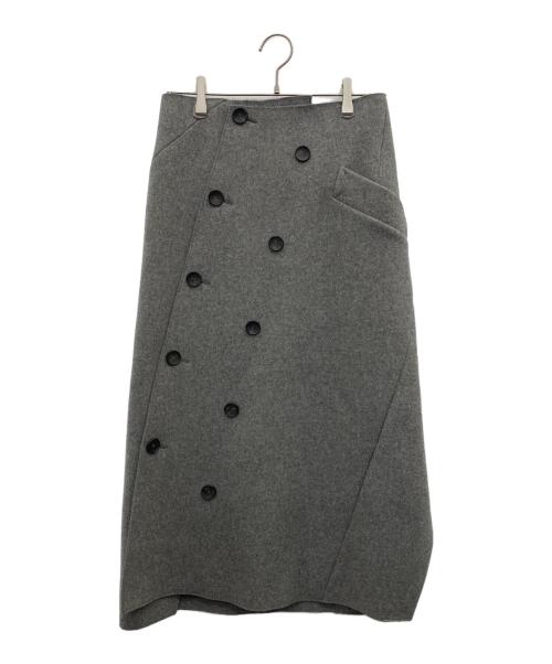 IRENE（アイレネ）IRENE (アイレネ) ツイストボックスラップスカート グレー サイズ:38の古着・服飾アイテム