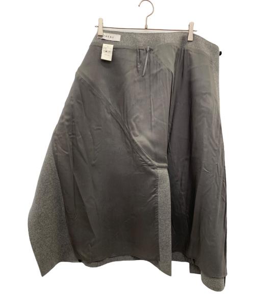 IRENE（アイレネ）IRENE (アイレネ) ツイストボックスラップスカート グレー サイズ:38の古着・服飾アイテム