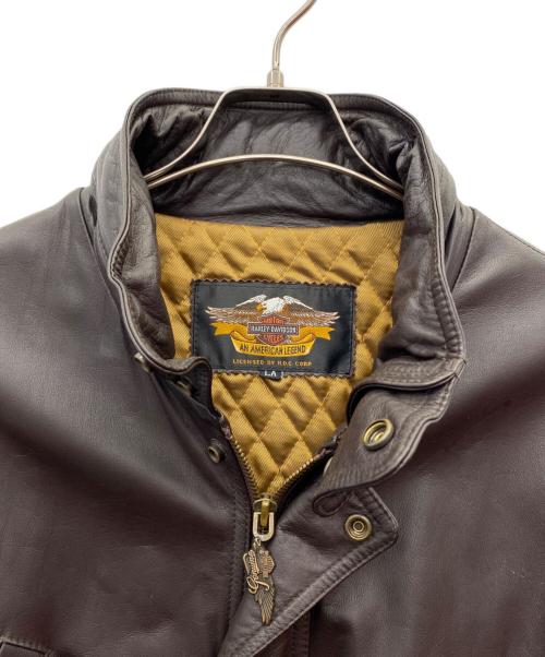 HARLEY-DAVIDSON（ハーレーダビッドソン）HARLEY-DAVIDSON (ハーレーダビッドソン) レザージャケット ブラウン サイズ:Lの古着・服飾アイテム