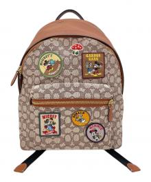 COACH×DISNEY（コーチ×ディズニー）の古着「DISNEY X COACH チャーター バックパック」｜ブラウン×ベージュ