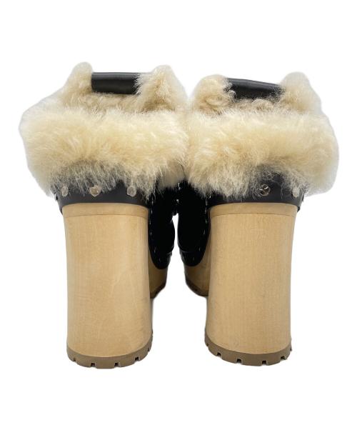 MIU MIU（ミュウミュウ）MIU MIU (ミュウミュウ) ブーティ ブラック×ベージュ サイズ:36の古着・服飾アイテム