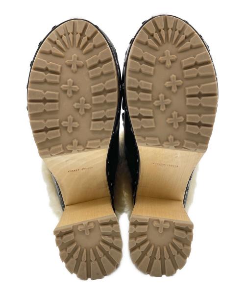 MIU MIU（ミュウミュウ）MIU MIU (ミュウミュウ) ブーティ ブラック×ベージュ サイズ:36の古着・服飾アイテム