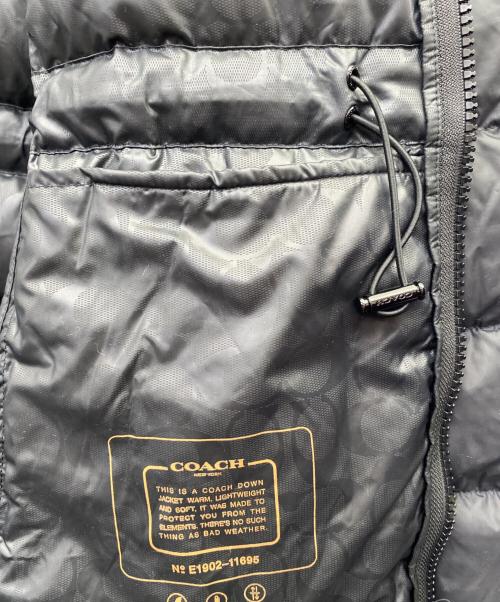 COACH（コーチ）COACH (コーチ) ロング スリム パッファー ウィズ シアリング ブラック サイズ:-の古着・服飾アイテム