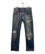 DOLCE & GABBANAドルチェ＆ガッバーナ）の古着「ダメージデニムパンツ」｜ブルー