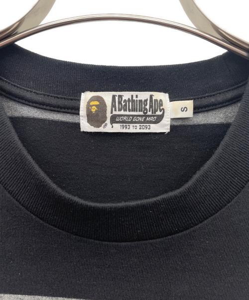 A BATHING APE（ア ベイシング エイプ）A BATHING APE (ア ベイシング エイプ) 長袖カットソー ブラック×グレー サイズ:Ｓの古着・服飾アイテム