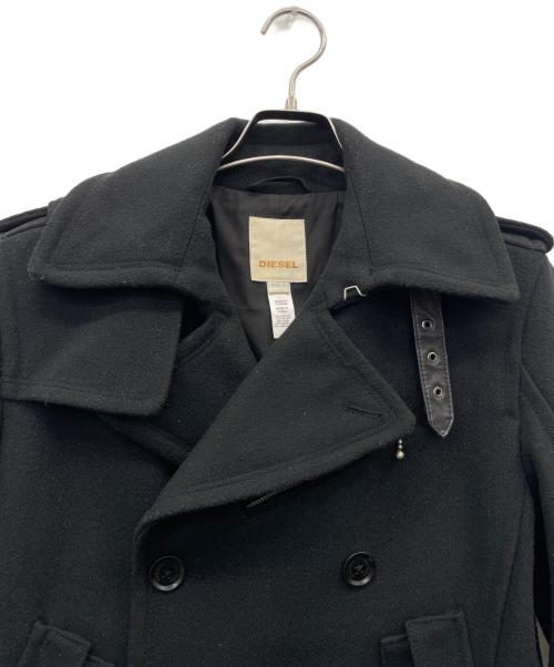 DIESEL（ディーゼル）DIESEL (ディーゼル) Pコート ブラック サイズ:Ｓの古着・服飾アイテム