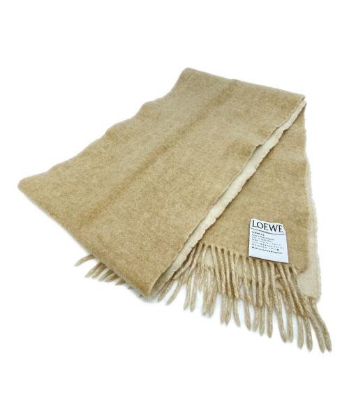 LOEWE（ロエベ）LOEWE (ロエベ) モヘヤウールマフラー ベージュの古着・服飾アイテム