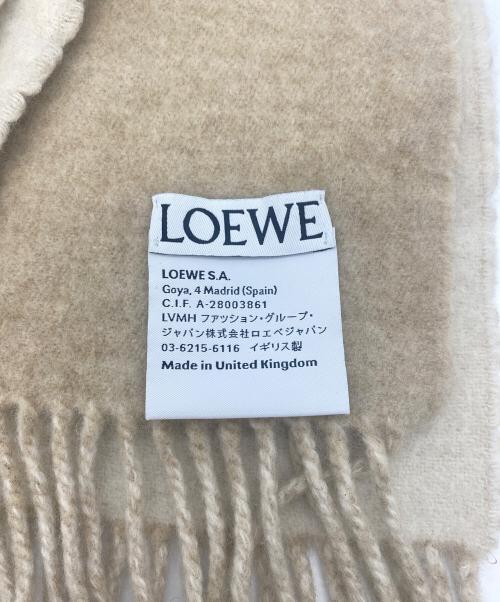 LOEWE（ロエベ）LOEWE (ロエベ) モヘヤウールマフラー ベージュの古着・服飾アイテム