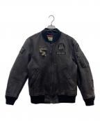 AVIREXアヴィレックス）の古着「レザージャケット」｜ブラウン