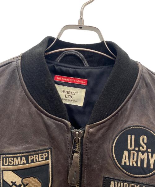 AVIREX（アヴィレックス）AVIREX (アヴィレックス) レザージャケット ブラウン サイズ:Mの古着・服飾アイテム