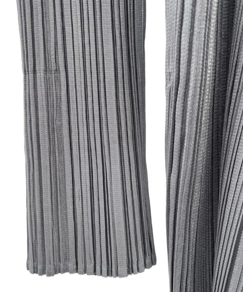 PLEATS PLEASE（プリーツプリーズ）PLEATS PLEASE (プリーツプリーズ) 薄手カーディガン　プリーツロングカーディガン ライトグレー サイズ:4の古着・服飾アイテム