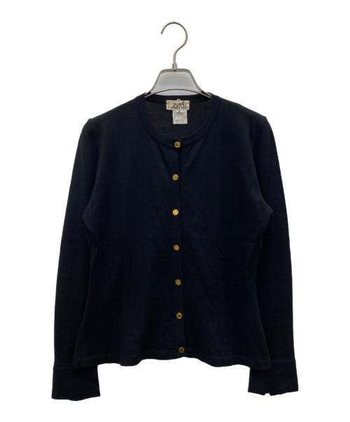 HERMES（エルメス）HERMES (エルメス) カシミヤ・シルク混薄手カーディガン ブラック サイズ:Sの古着・服飾アイテム